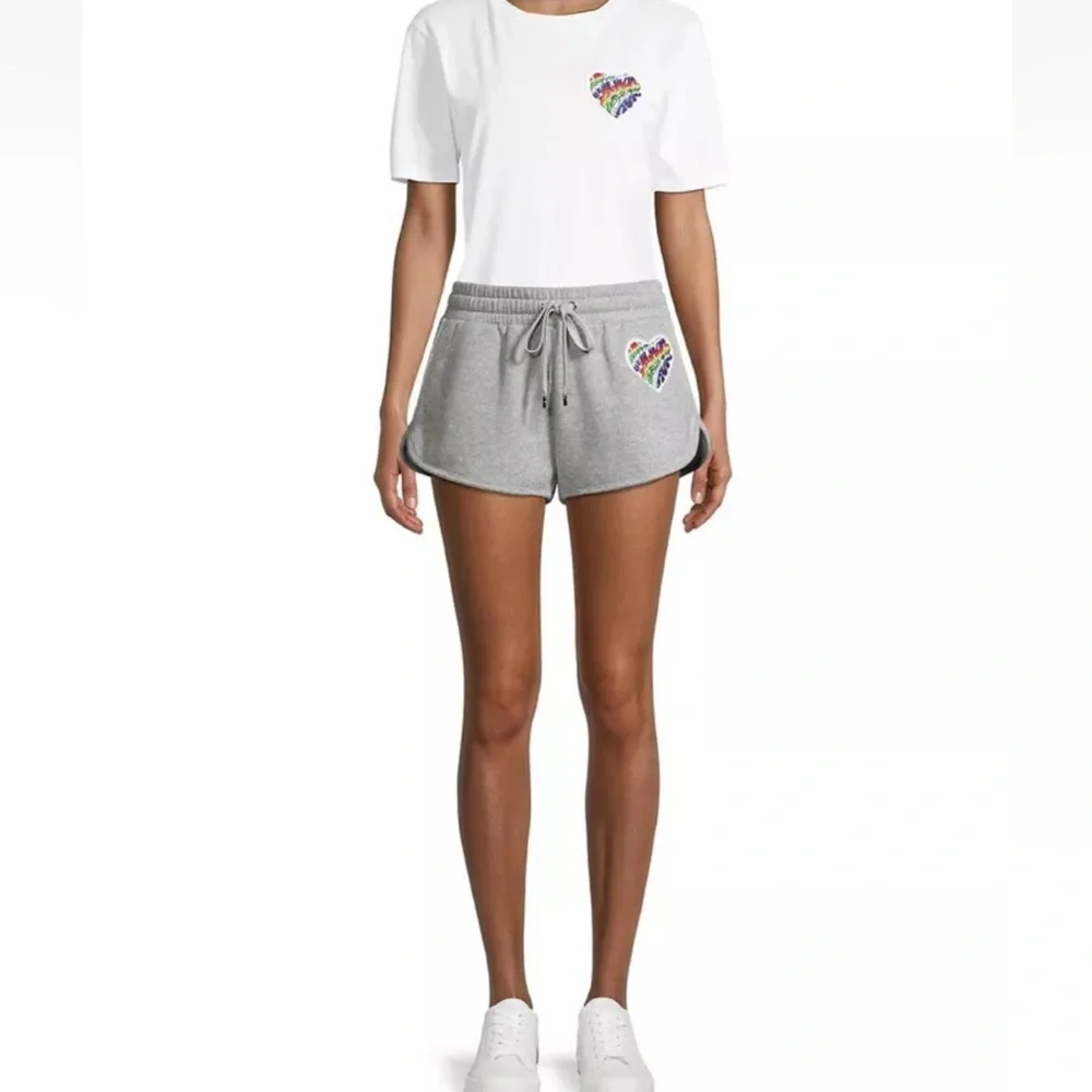 Michael Kors Rainbow Collection 2pc Short set Tshirt & Jogger Shorts Grey EUC - Picture 9 of 16